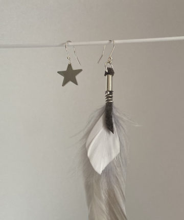Goosey Gorgeous white and grey statement earring
